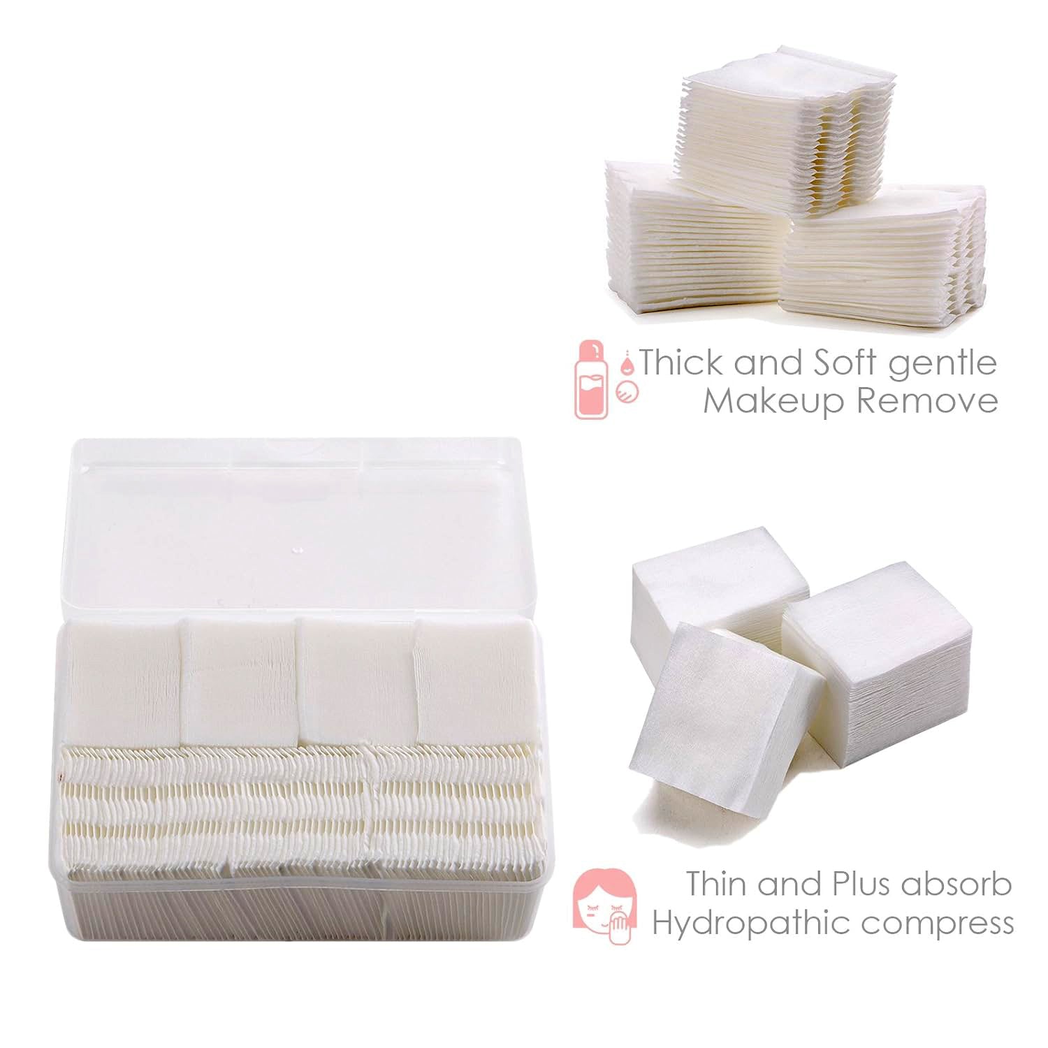 12620 Ultra Thin Makeup Facial Cotton Pads, Soft Lint Free Dry Nails / Lips / Eyes Polish Remover Pads, Square Cosmetic Beauty Cotton Pads, Non-woven Cotton Makeup Remover (1000 Pcs Set) 12620 Ultra Thin Makeup Facial Cotton Pads, Soft Lint Free Dry Nails / Lips / Eyes Polish Remover Pads, Square Cosmetic Beauty Cotton Pads, Non-woven Cotton Makeup Remover (1000 Pcs Set)